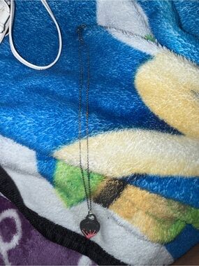 Tiffany & Co. Heart Tag Pendant Necklace - Silver with Pink Accent